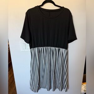 SHEIN Black and White Striped Dress